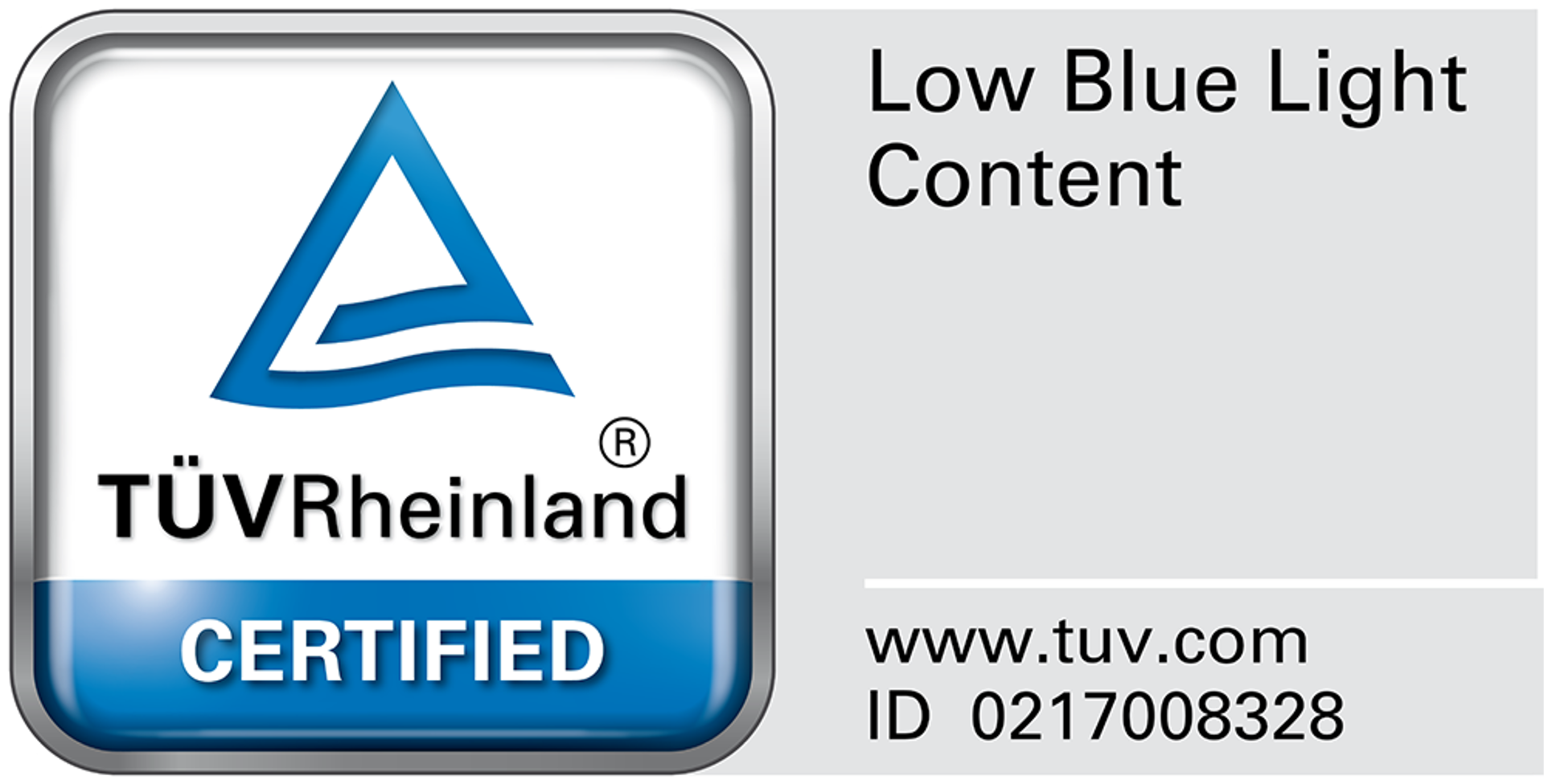 certification faible lumière bleue TÜV Rheinland
