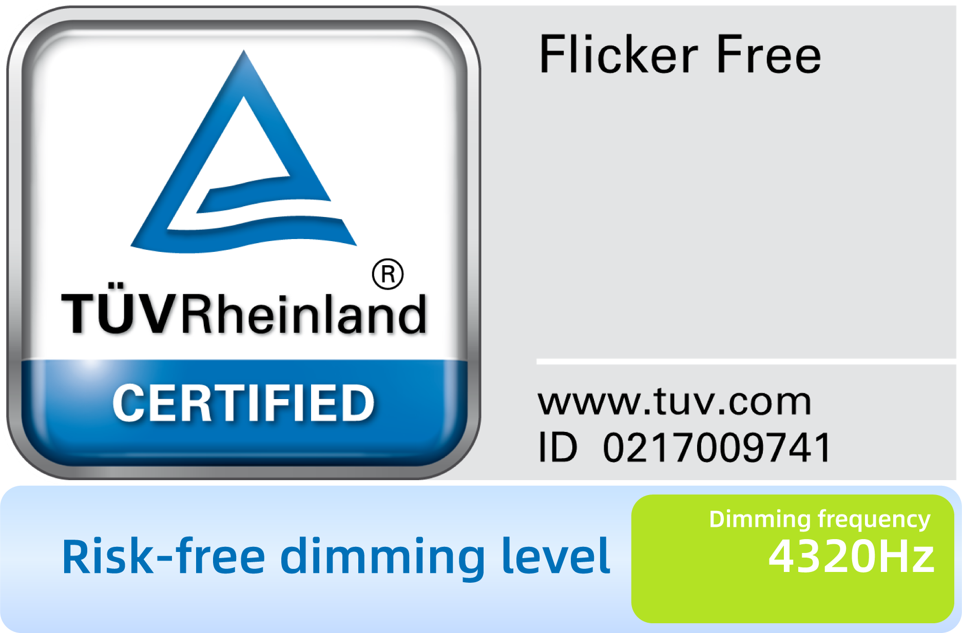 Certification TÜV Rheinland Sans scintillement.3
