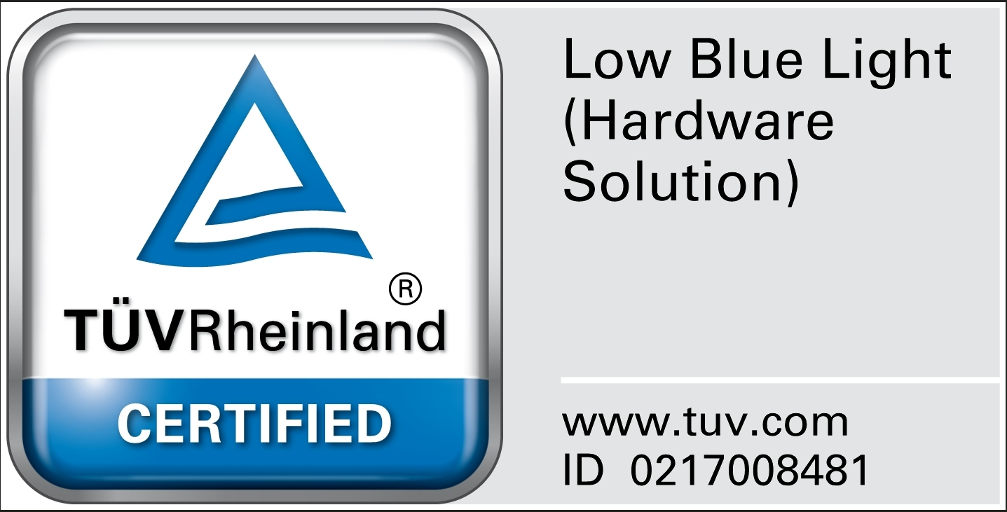 Certificat TÜV Rheinland pentru lumină albastră scăzută