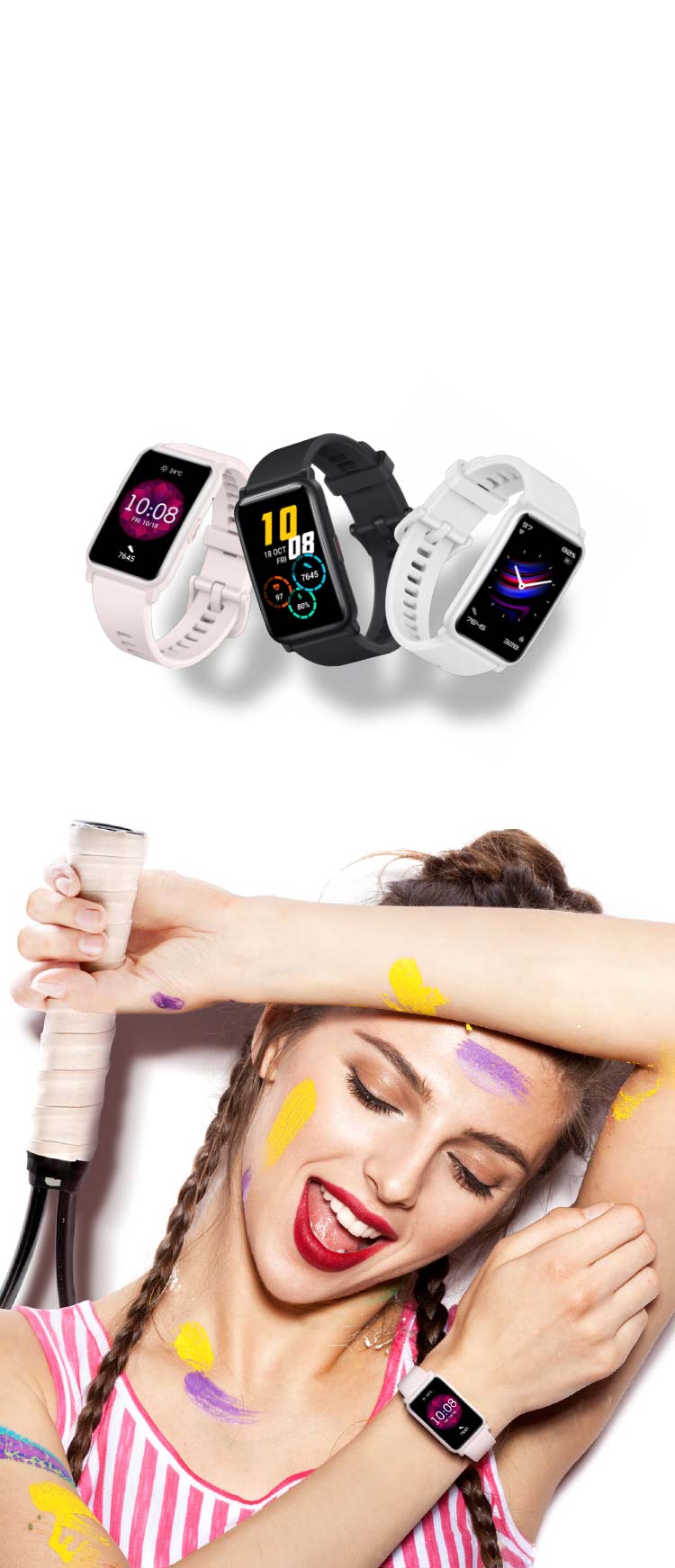 HUAWEI Huawei Honor ES Fitness Tracker Smart Watch ピンク 海外版SIMフリー 